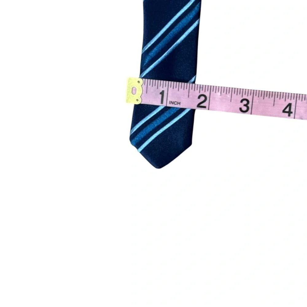 Banana Republic Made in Italy Navy Blue Striped Silk Tie Classic Style